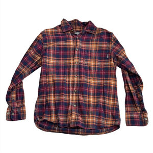 Eddie Bauer Harvest Colored Plaid Flannel with Front Pocket